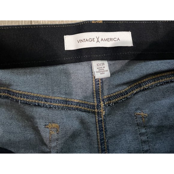 Vintage America Blue Denim Jeans Body Sculpt Cropped Stretch (12/31 ) NWT - Picture 4 of 7